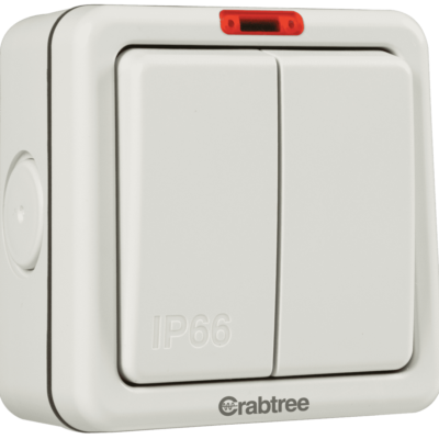 Crabtree Weatherpruf 2 Gang 10 A 2 Way with Indicator IP66
