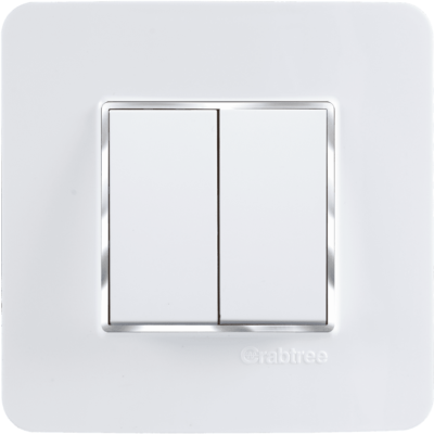 Havells Signia 2 M Signia White PC Chrome Bezel Combined Plate