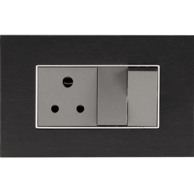 Havells Signia Grande 4 M Charcoal Black Metal Outer Plate